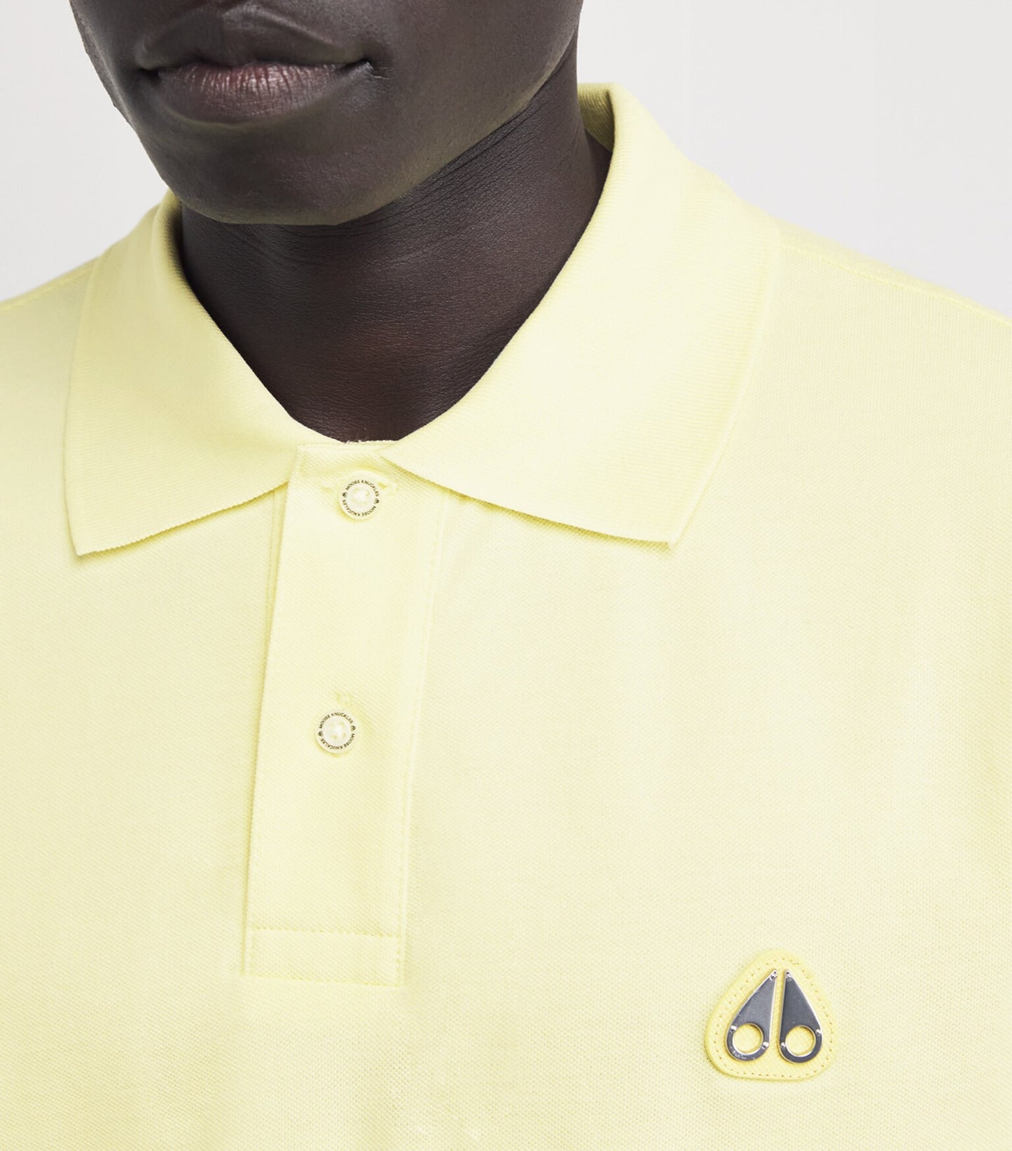 MOOSE KNUCKLES EVERETT PIQUE COTTON POLO SHIRT YELLOW LARGE RRP £130 BNWT