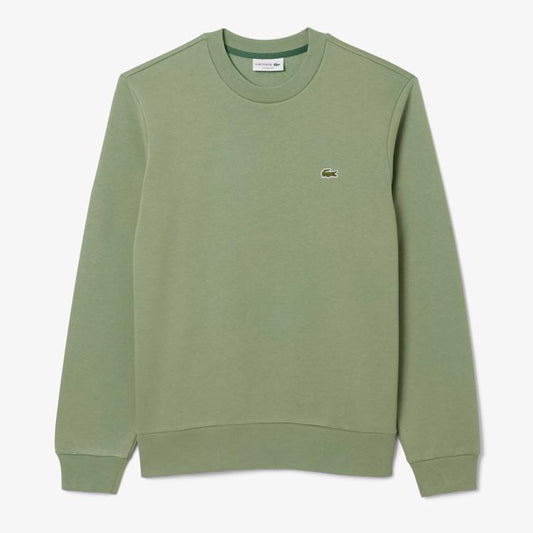 LACOSTE CREW NECK COTTON FLEECE SWEATSHIRT THYME GREEN RRP £109 NEW