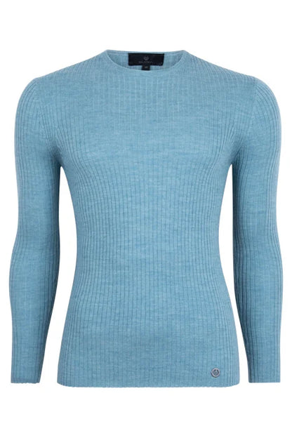 BELSTAFF LADIES ELSIE MERINO WOOL KNIT JUMPER ARCTIC BLUE RRP £149 BNWT