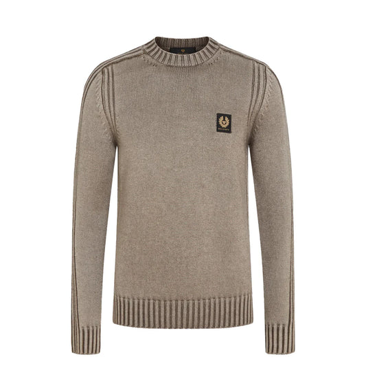 BELSTAFF WATCH MERINO WOOL CREW NECK JUMPER CLAY BROWN 2XL RRP £275 BNWT