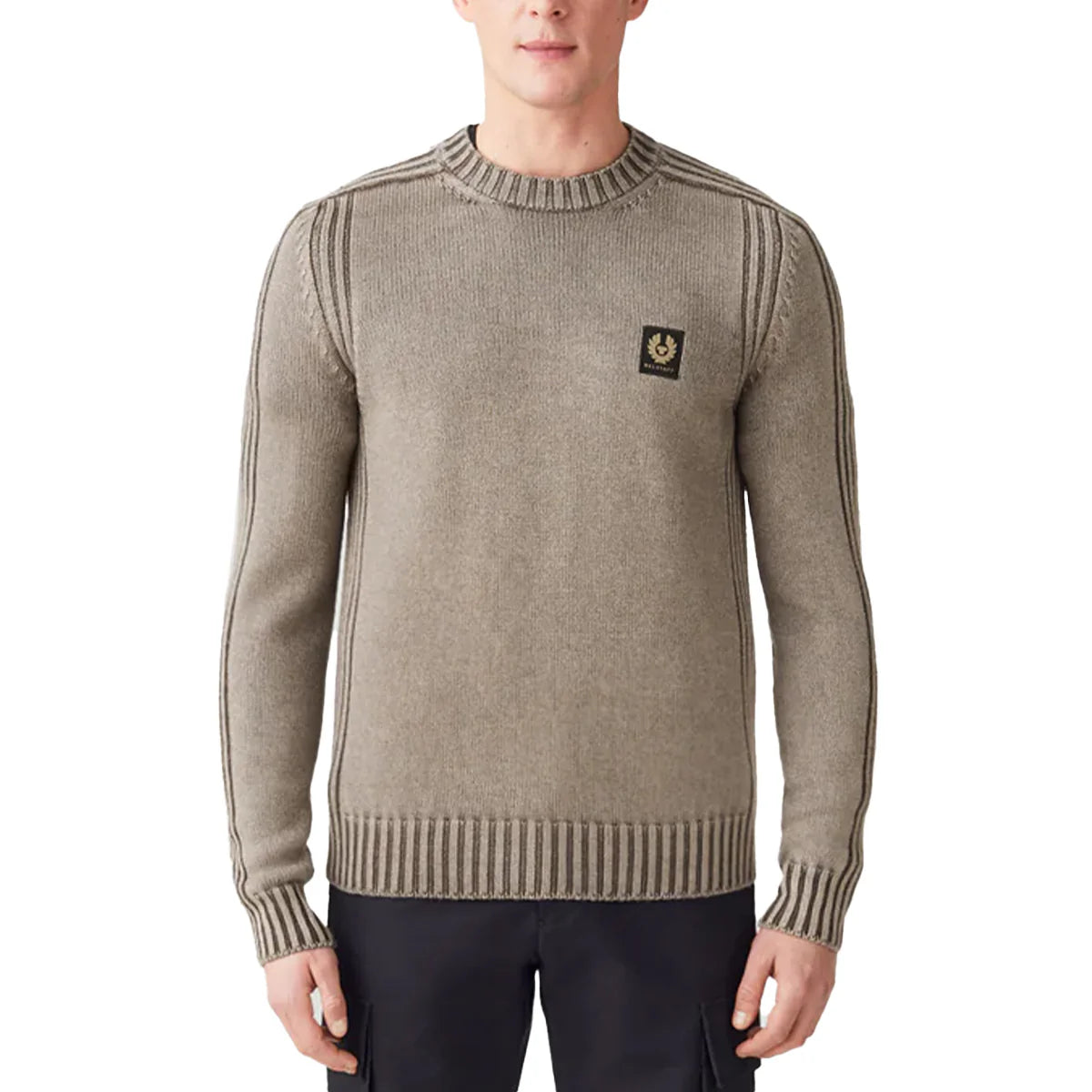 BELSTAFF WATCH MERINO WOOL CREW NECK JUMPER CLAY BROWN 2XL RRP £275 BNWT