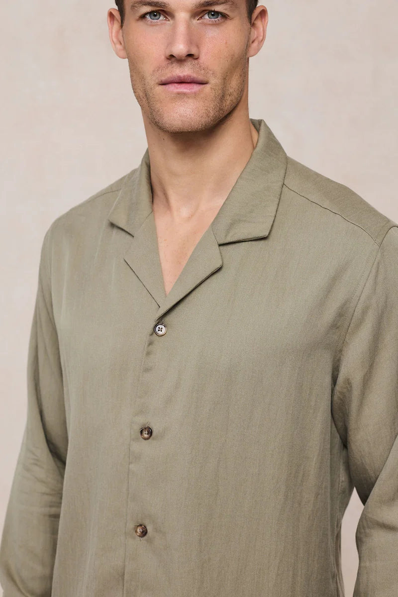 RAITH SERGIO LONG SLEEVE SPREAD COLLAR WOVEN SHIRT KHAKI 2XL RRP £70 BNWT