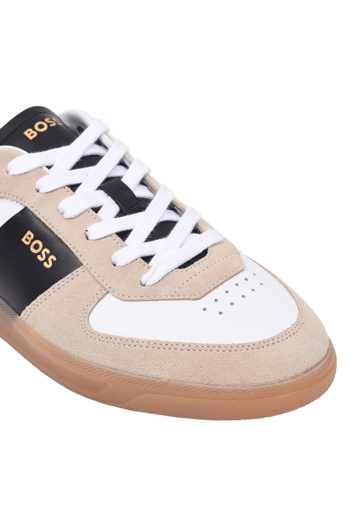 HUGO BOSS BRANDON LEATHER & SUEDE TRAINERS OPEN BEIGE UK 9 RRP £229 BNIB