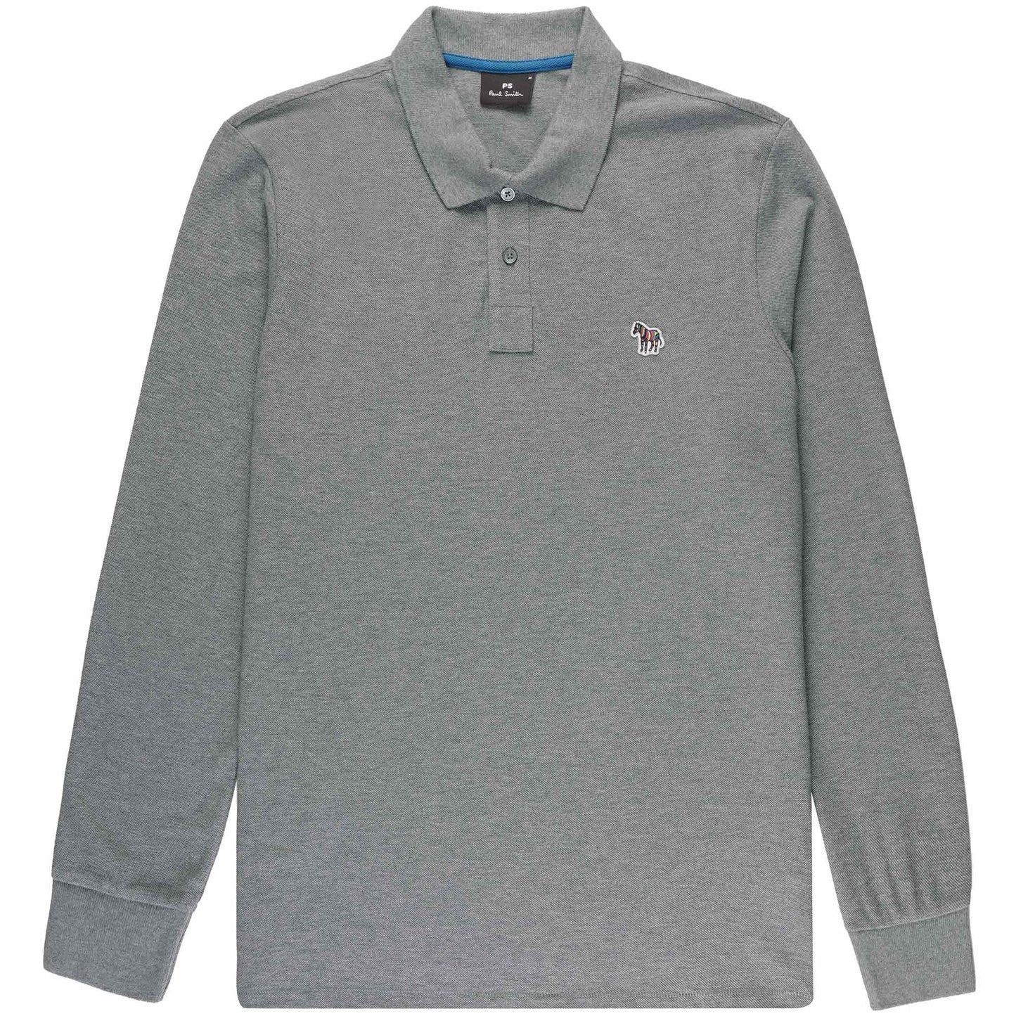 PAUL SMITH PS LONG SLEEVE PIQUE COTTON POLO SHIRT GREY 2XL RRP £90 BNWT