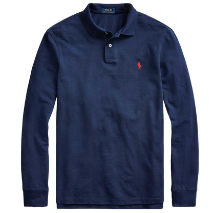 POLO RALPH LAUREN CUSTOM FIT LONG SLEEVE COTTON POLO SHIRT NAVY 3XL RRP £125 NEW