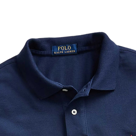 POLO RALPH LAUREN CUSTOM FIT LONG SLEEVE COTTON POLO SHIRT NAVY 3XL RRP £125 NEW