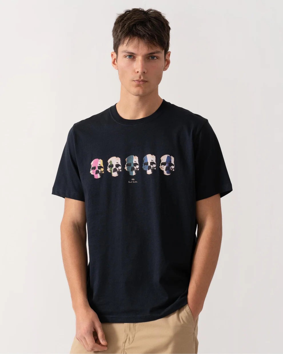 PAUL SMITH PS MULTI SKULL COTTON T-SHIRT NAVY BLUE XL RRP £75 BNWT