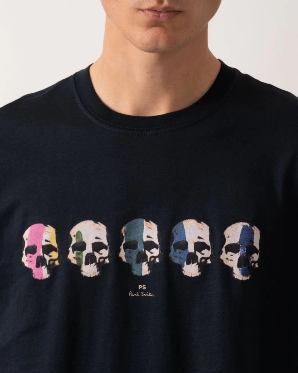 PAUL SMITH PS MULTI SKULL COTTON T-SHIRT NAVY BLUE XL RRP £75 BNWT