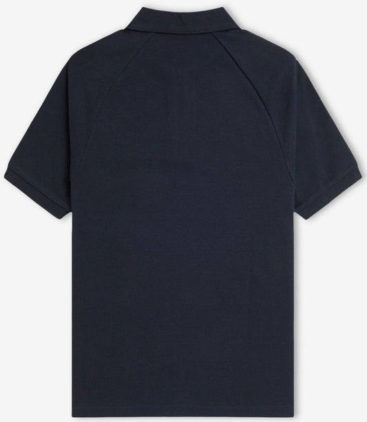 FRED PERRY ZIP NECK PIQUE COTTON STRIPED POLO SHIRT NAVY/RED XL RRP £90 BNWT