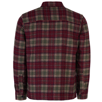 SCHOTT NYC CARL COTTON PLAID CHECK LONG SLEEVE SHIRT BURGUNDY M RRP £129 BNWT