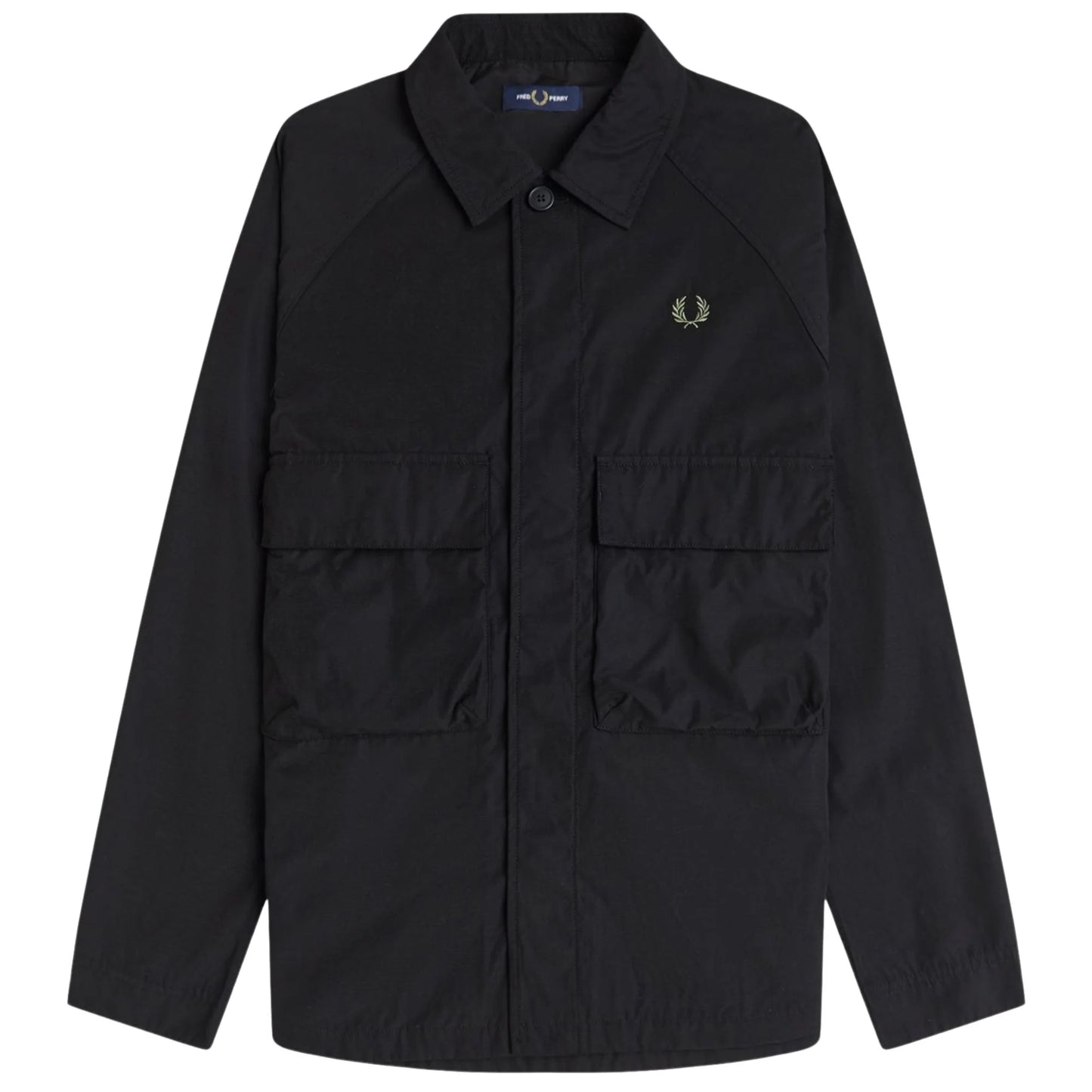FRED PERRY RAGLAN UTILITY OVERSHIRT SHACKET JACKET BLACK 2XL RRP £150 BNWT