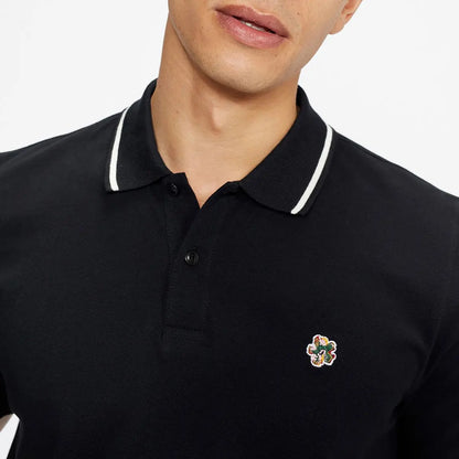 TED BAKER CAMDEN PIQUE COTTON TIPPED POLO SHIRT BLACK LARGE RRP £65 BNWT