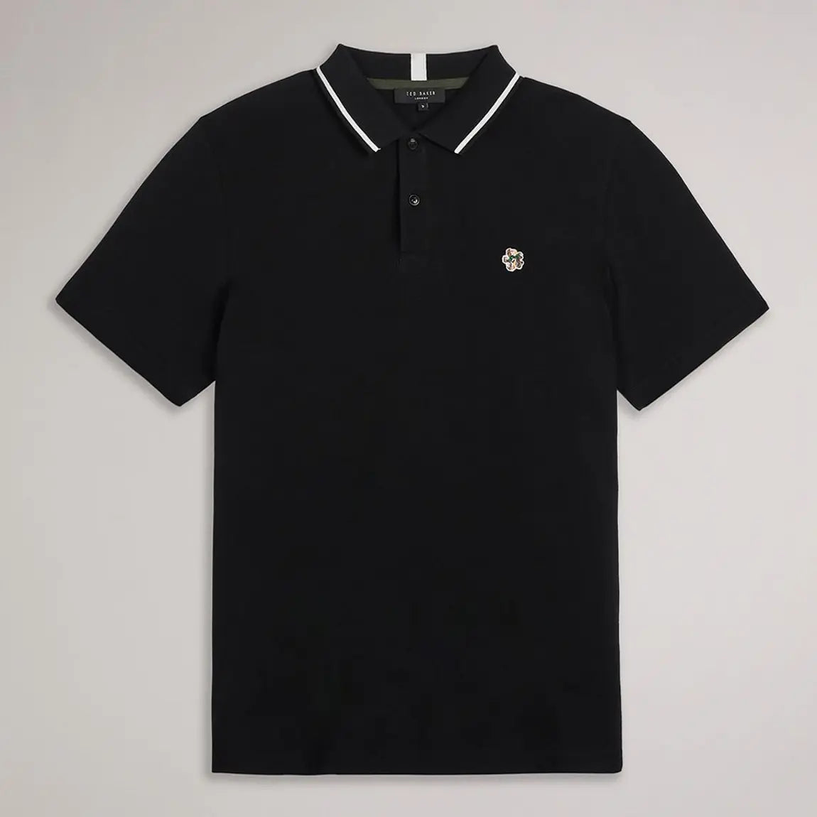TED BAKER CAMDEN PIQUE COTTON TIPPED POLO SHIRT BLACK LARGE RRP £65 BNWT