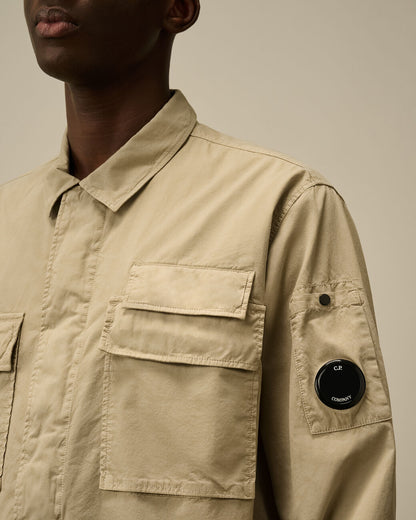 C.P. COMPANY COTTON GABERDINE LENS OVERSHIRT JACKET VINTAGE KHAKI 2XL RRP£315 BNWT