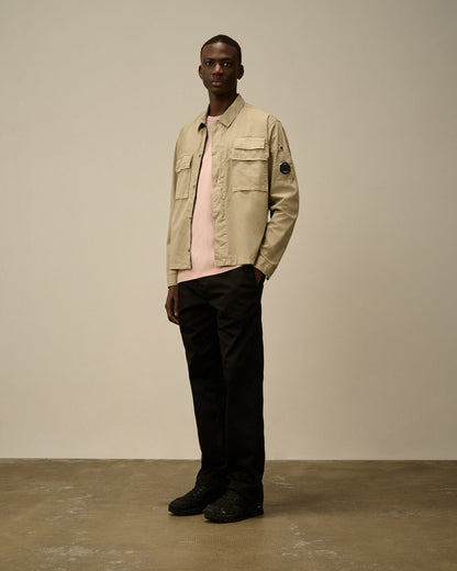 C.P. COMPANY COTTON GABERDINE LENS OVERSHIRT JACKET VINTAGE KHAKI 2XL RRP£315 BNWT
