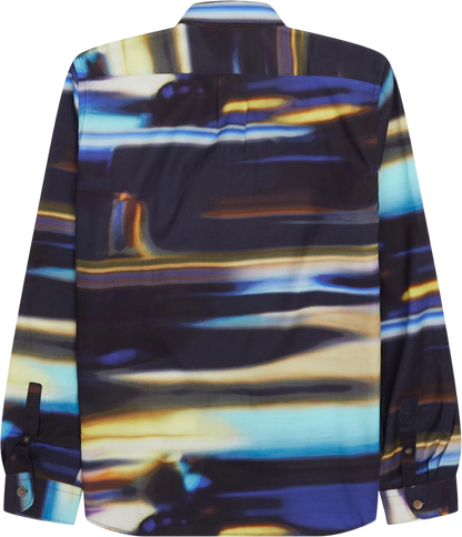 PAUL SMITH PS LYOCELL/COTTON ABSTRACT LONG SLEEVE SHIRT NAVY L RRP £145 BNWT
