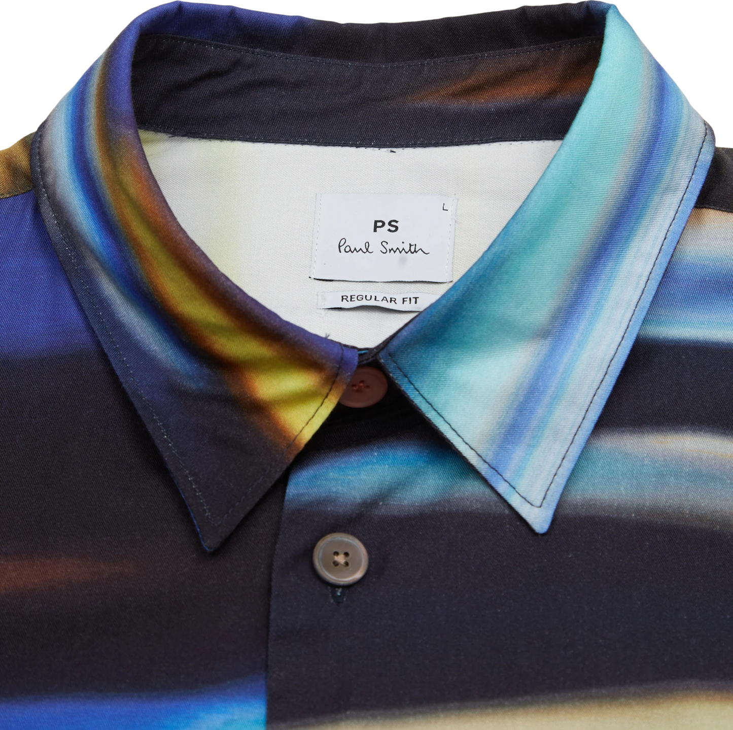 PAUL SMITH PS LYOCELL/COTTON ABSTRACT LONG SLEEVE SHIRT NAVY L RRP £145 BNWT