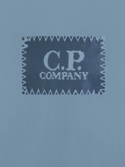 CP COMPANY BOX LOGO COTTON T-SHIRT BLUE MEDIUM RRP £100 BNWT