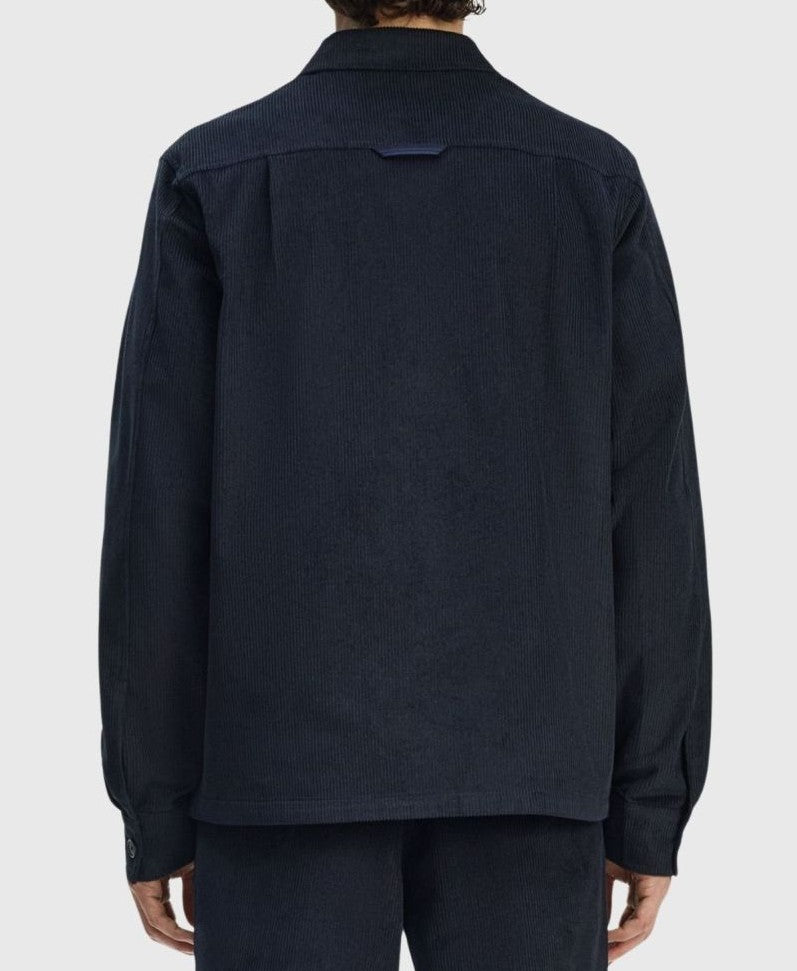 FRED PERRY CORDUROY OVERSHIRT JACKET NAVY BLUE LARGE RRP £160 BNWT
