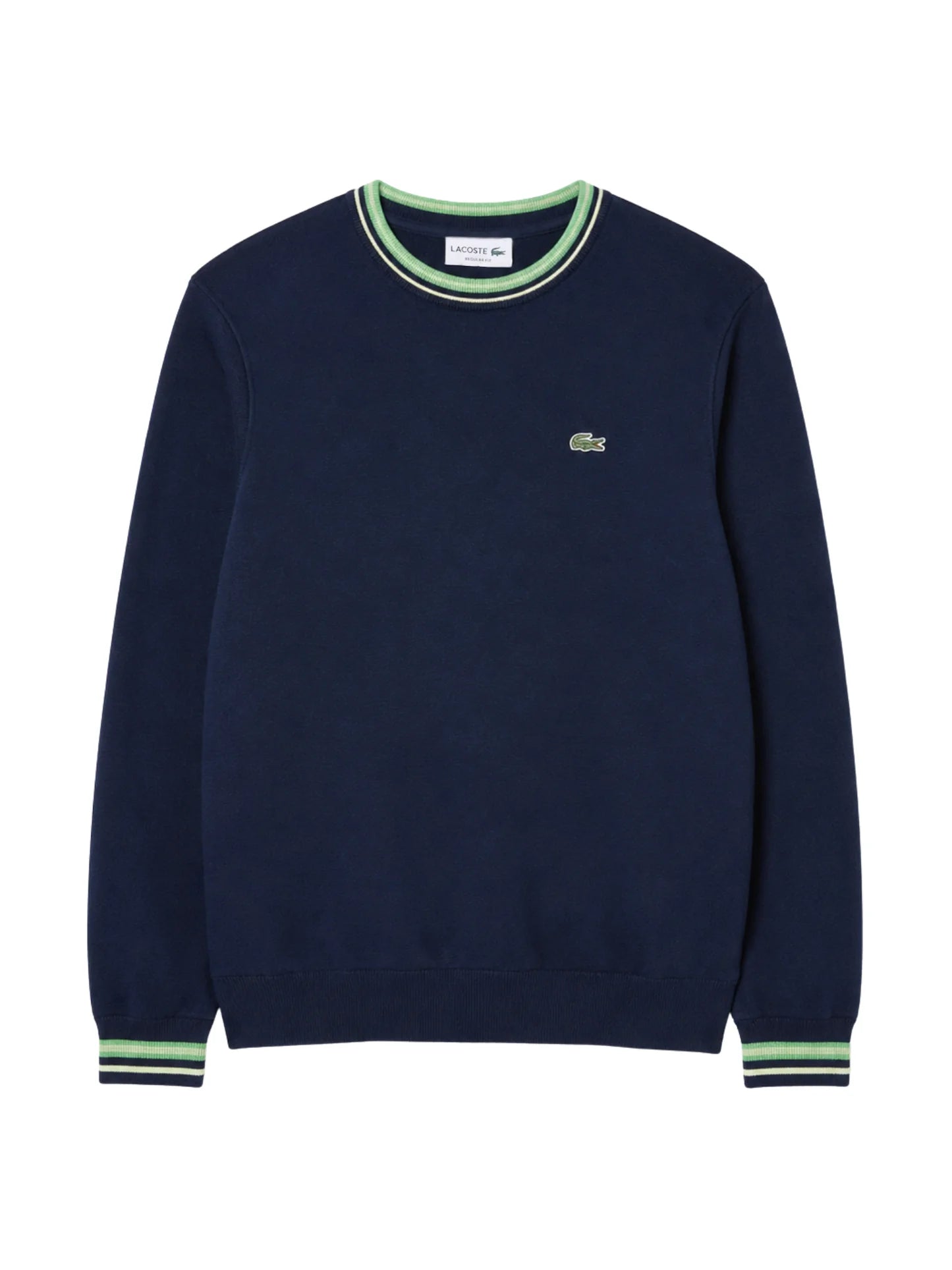 LACOSTE TIPPED CROC LOGO CREW NECK JUMPER NAVY BLUE 2XL RRP £120 BNWT