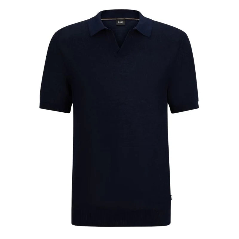 HUGO BOSS TEMPIO TEXTURED COTTON POLO SHIRT NAVY BLUE 3XL RRP £159 BNWT