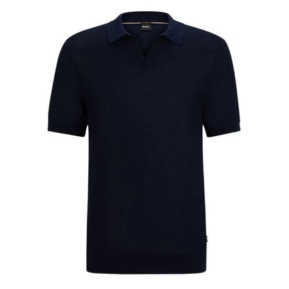 HUGO BOSS TEMPIO TEXTURED COTTON POLO SHIRT NAVY BLUE 3XL RRP £159 BNWT