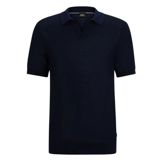 HUGO BOSS TEMPIO TEXTURED COTTON POLO SHIRT NAVY BLUE 3XL RRP £159 BNWT