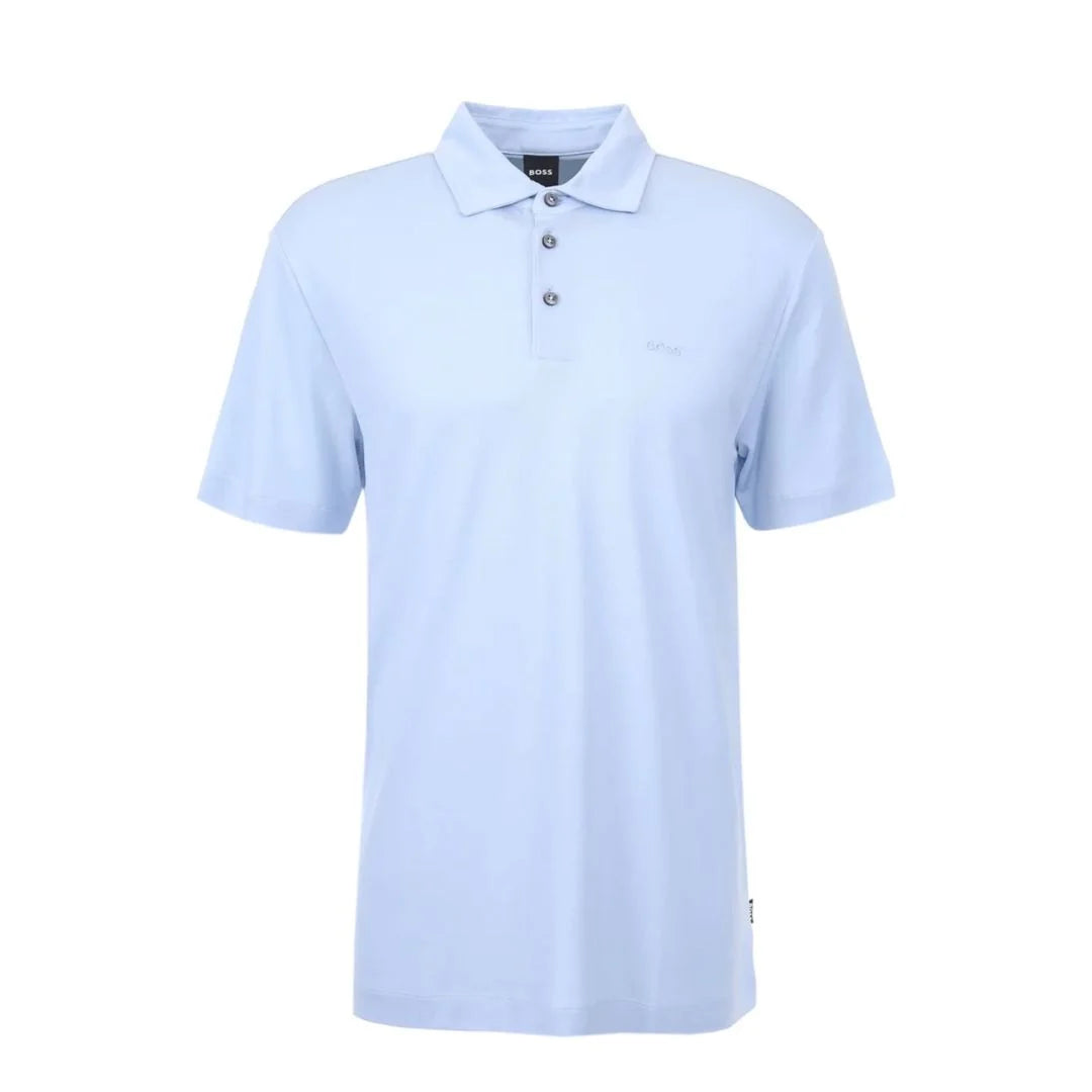 HUGO BOSS PRESS 55 STRETCHY COTTON POLO SHIRT LIGHT PASTEL BLUE 5XL RRP £119 BNWT