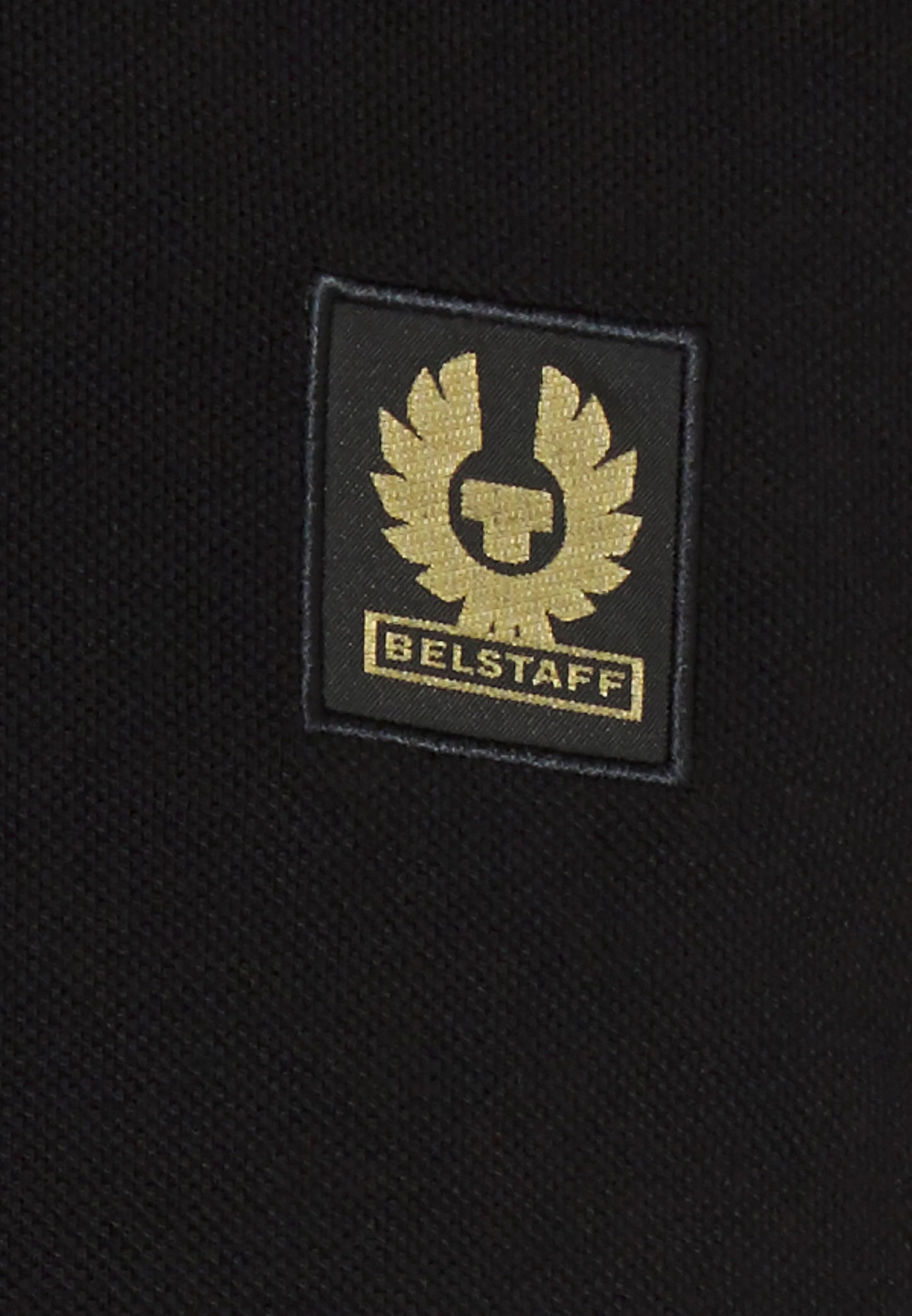 BELSTAFF PHOENIX PATCH PIQUE COTTON POLO SHIRT IN BLACK RRP £95 BNWT