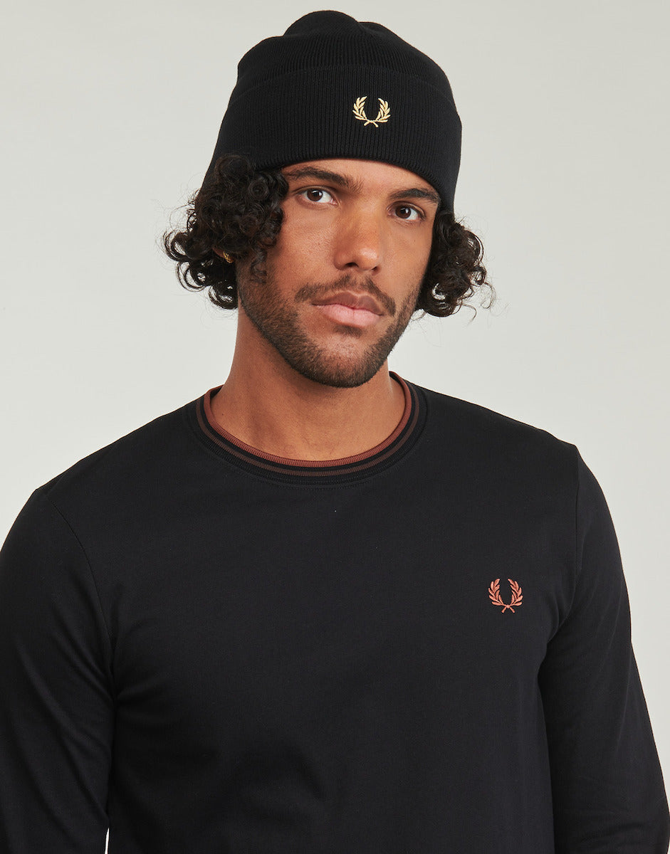 FRED PERRY TWIN TIPPED LONG SLEEVE COTTON T-SHIRT BLACK 2XL RRP £60 BNWT