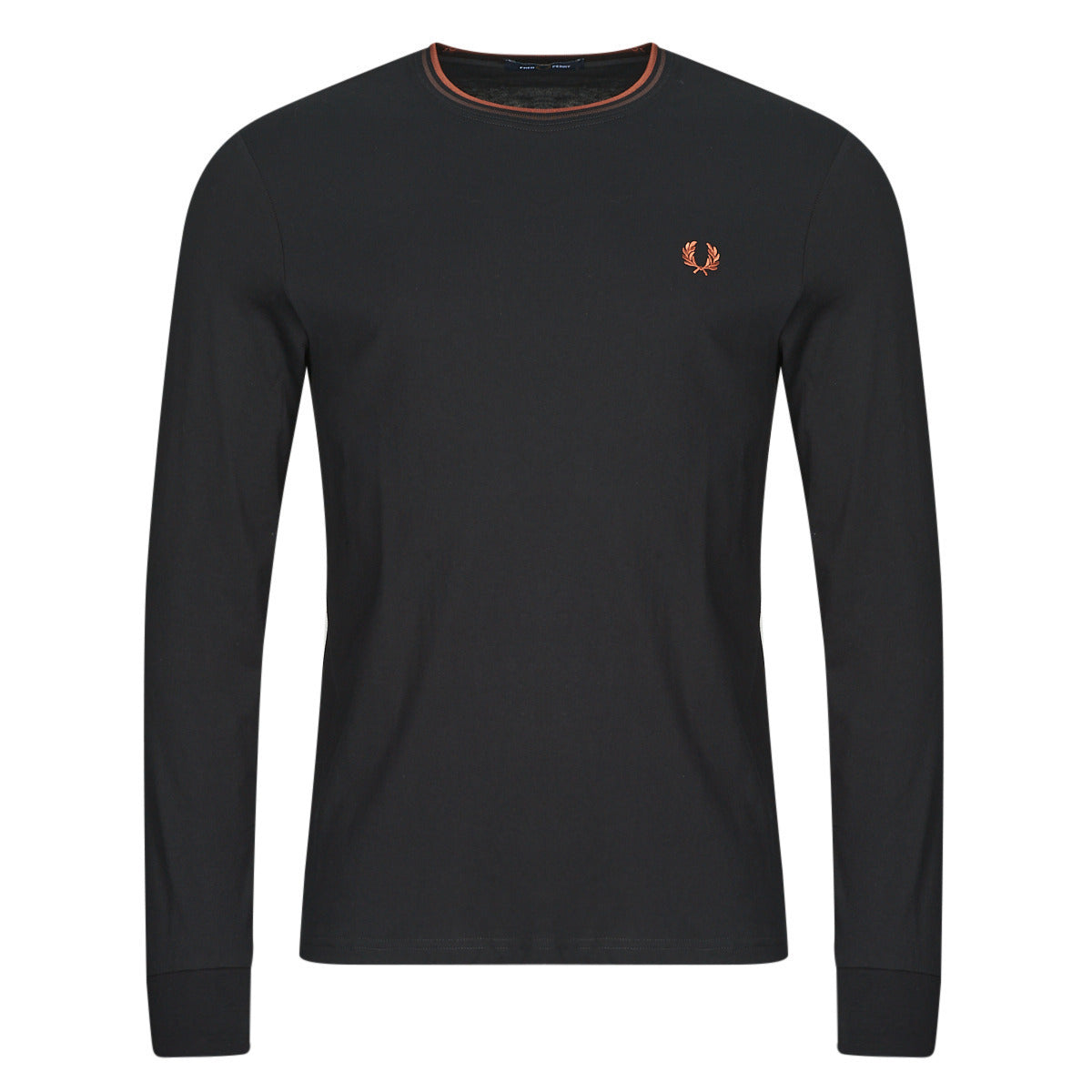 FRED PERRY TWIN TIPPED LONG SLEEVE COTTON T-SHIRT BLACK 2XL RRP £60 BNWT