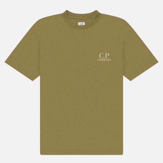 CP COMPANY 30/1 JERSEY LOGO COTTON T-SHIRT KHAKI GREEN 3XL RRP £115 BNWT