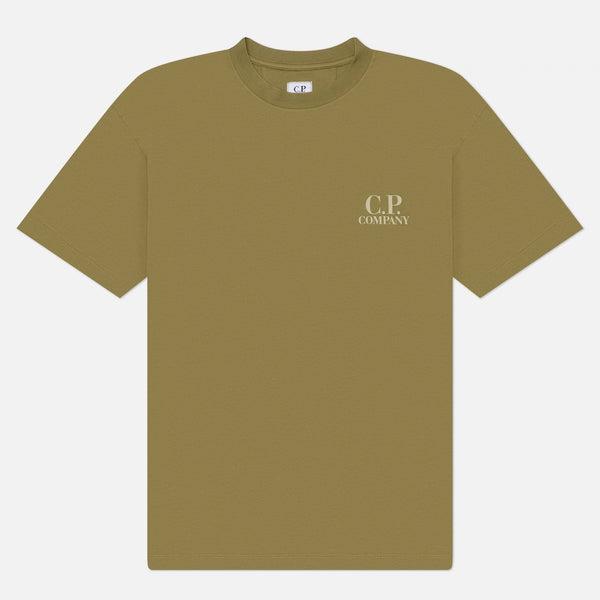 CP COMPANY 30/1 JERSEY LOGO COTTON T-SHIRT KHAKI GREEN 3XL RRP £115 BNWT
