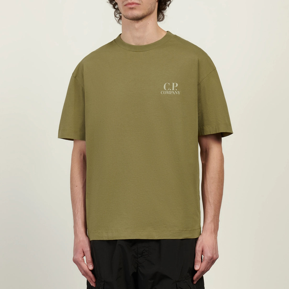 CP COMPANY 30/1 JERSEY LOGO COTTON T-SHIRT KHAKI GREEN 3XL RRP £115 BNWT