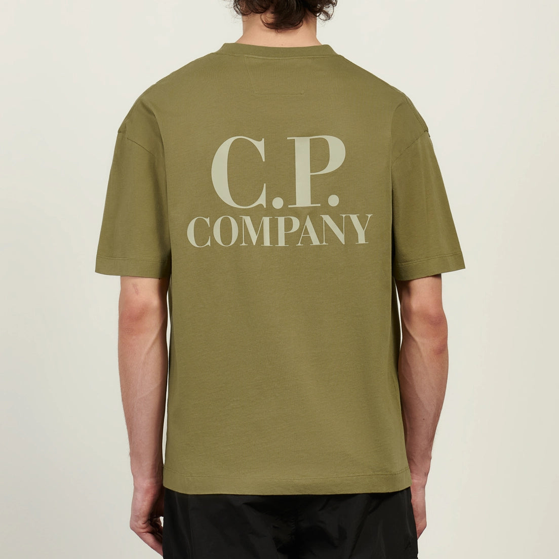 CP COMPANY 30/1 JERSEY LOGO COTTON T-SHIRT KHAKI GREEN 3XL RRP £115 BNWT