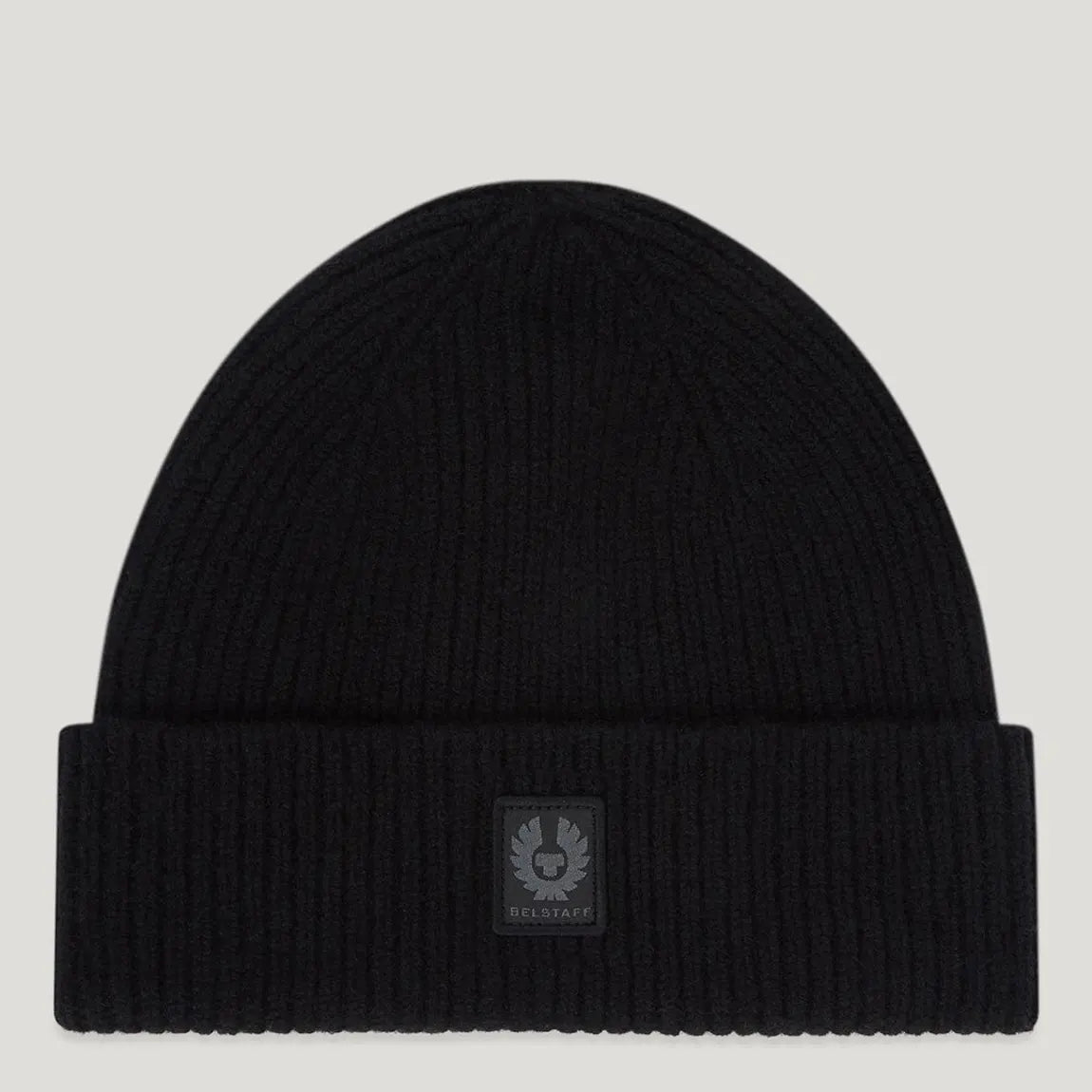 BELSTAFF PHOENIX LOGO WOOL DOCK BEANIE HAT BLACK MADE IN UK RRP £70 BNWT
