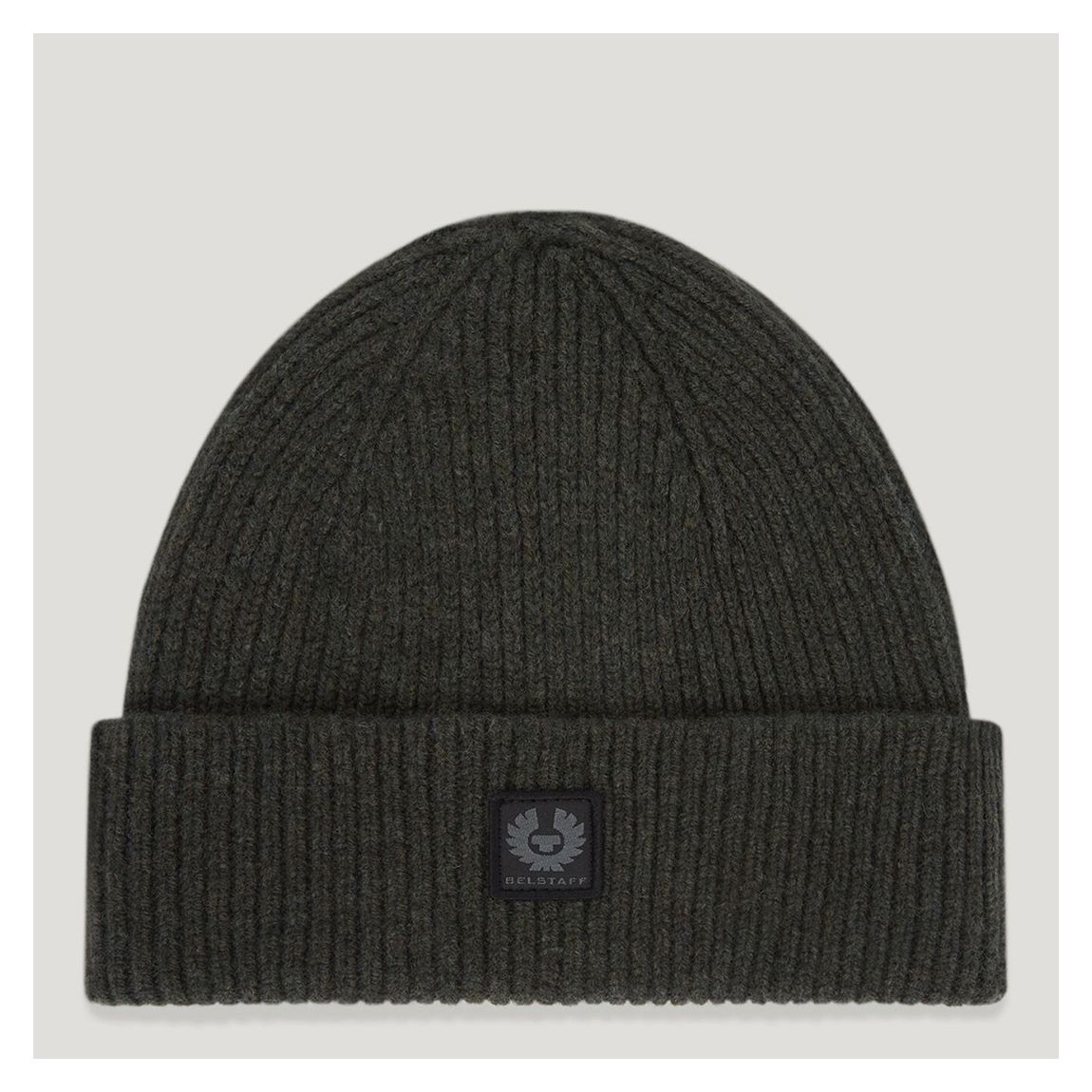 BELSTAFF PHOENIX LOGO WOOL DOCK BEANIE HAT TRUE OLIVE MADE IN UK RRP £70 BNWT