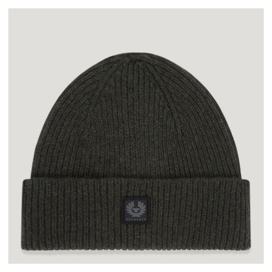 BELSTAFF PHOENIX LOGO WOOL DOCK BEANIE HAT TRUE OLIVE MADE IN UK RRP £70 BNWT