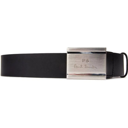 PAUL SMITH PLAQUE LEATHER BELT SIZE 38 WAIST BLACK RRP £80 BNWT