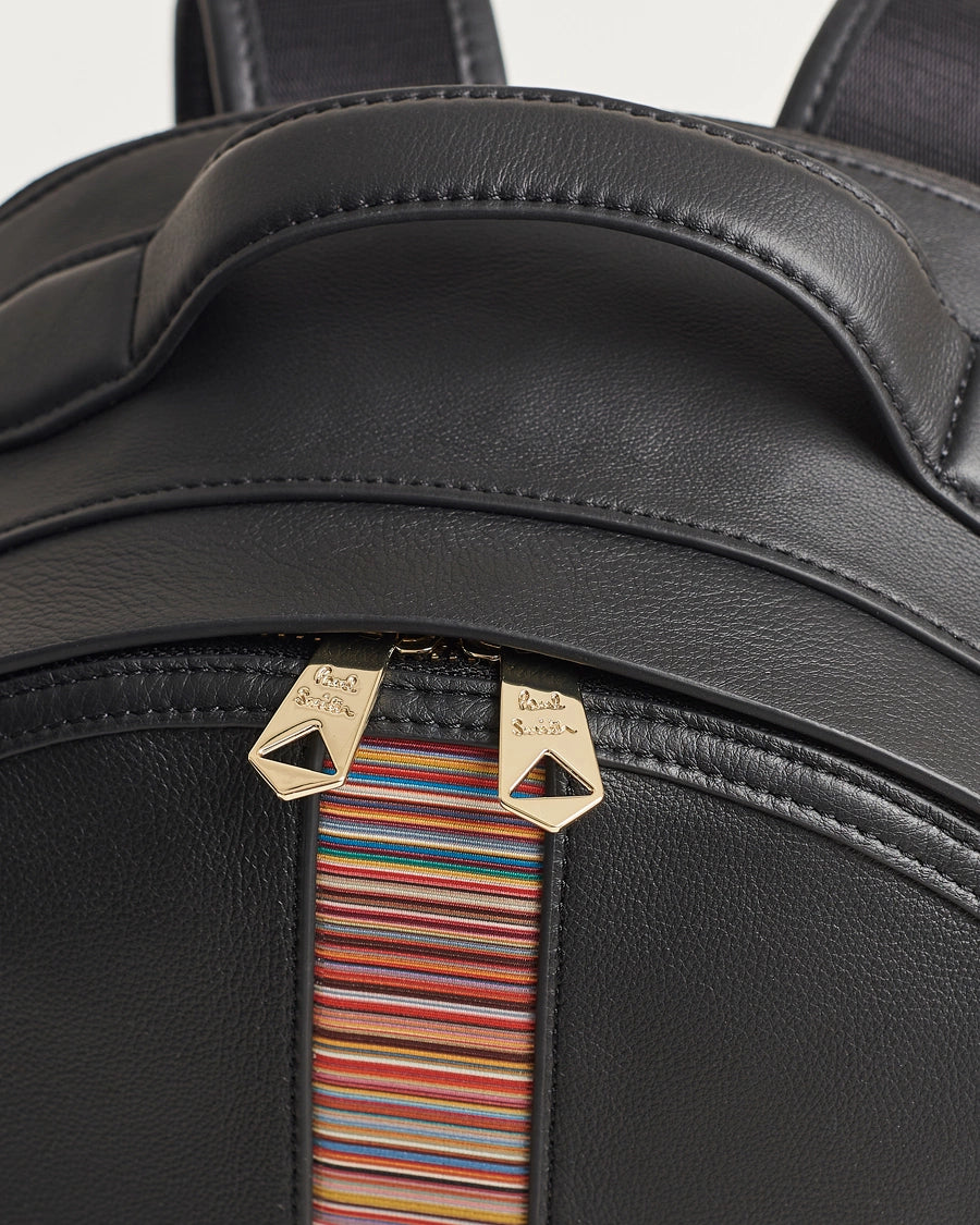 PAUL SMITH MAINLINE CALF LEATHER SIGNATURE STRIPE BACKPACK BLACK RRP £650 BNWT