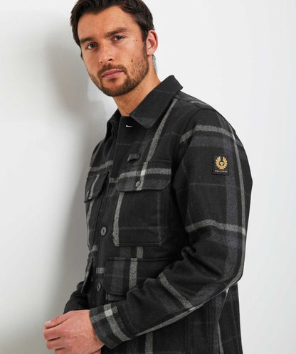 BELSTAFF FORGE PADDED WOOL BLEND JACKET BLACK & CHARCOAL UK54 2XL RRP £350 BNWT