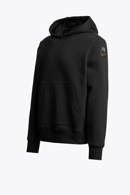 PARAJUMPERS EVEREST COTTON FLEECE HOODIE SWEATSHIRT BLACK RRP £185 BNWT