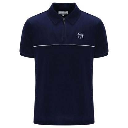 SERGIO TACCHINI CARDONA VELOUR POLO SHIRT NAVY BLUE M RRP £55 BNWT