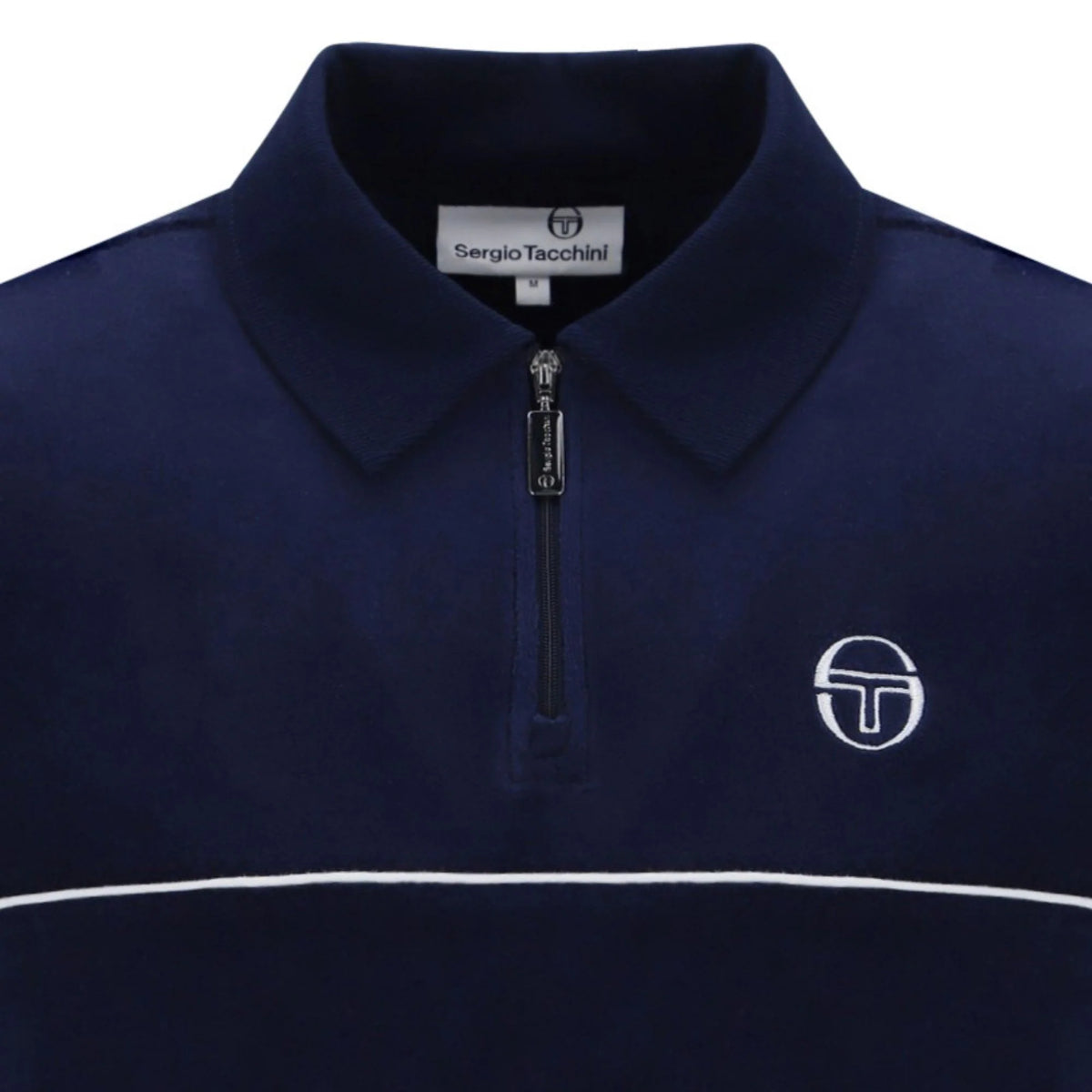 SERGIO TACCHINI CARDONA VELOUR POLO SHIRT NAVY BLUE M RRP £55 BNWT