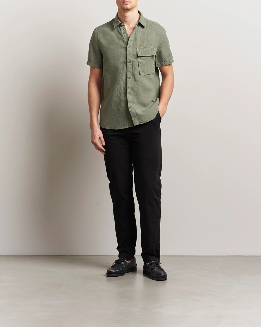 BELSTAFF SCALE LINEN COTTON SHORT SLEEVE SHIRT SURPLUS GREEN 2XL RRP £135 BNWT (Copy)