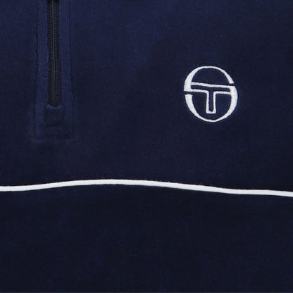 SERGIO TACCHINI CARDONA VELOUR POLO SHIRT NAVY BLUE M RRP £55 BNWT