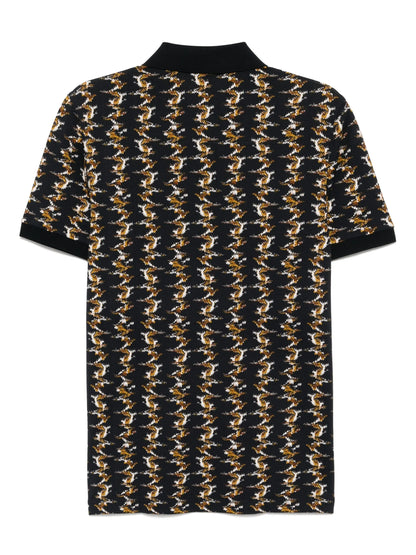 FRED PERRY PIQUE COTTON GRAPHIC PRINT POLO SHIRT NAVY 2XL RRP £95 BNWT