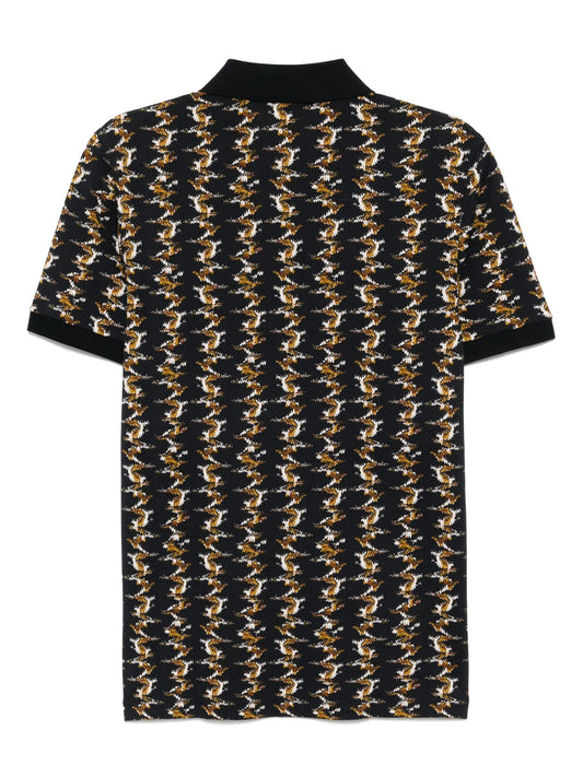 FRED PERRY PIQUE COTTON GRAPHIC PRINT POLO SHIRT NAVY 2XL RRP £95 BNWT