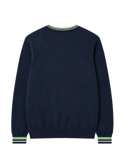 LACOSTE TIPPED CROC LOGO CREW NECK JUMPER NAVY BLUE 2XL RRP £120 BNWT