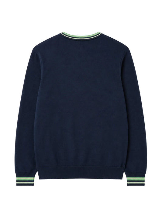 LACOSTE TIPPED CROC LOGO CREW NECK JUMPER NAVY BLUE 2XL RRP £120 BNWT
